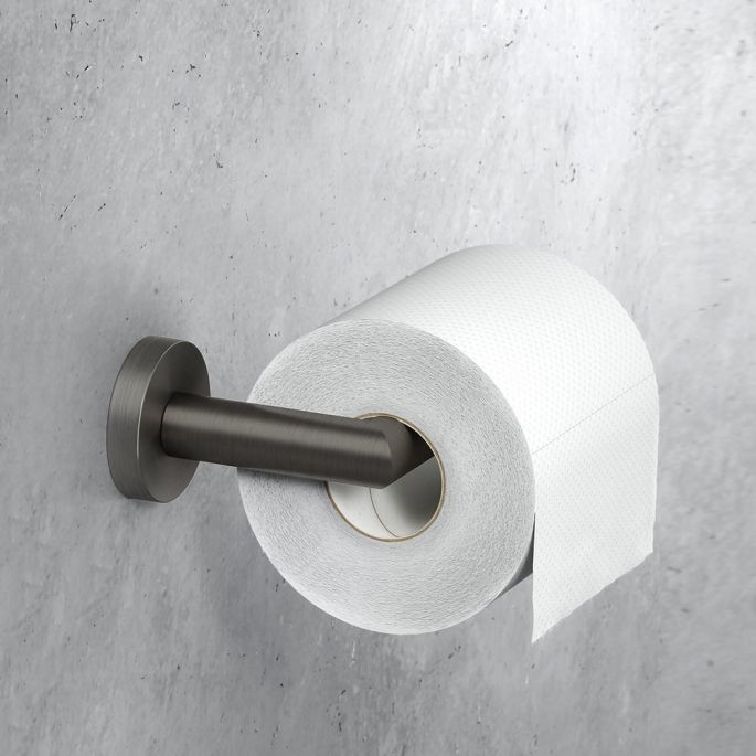 Geesa Nemox Brushed Metal Black 916509-09 toiletrolhouder zwart metaal geborsteld
