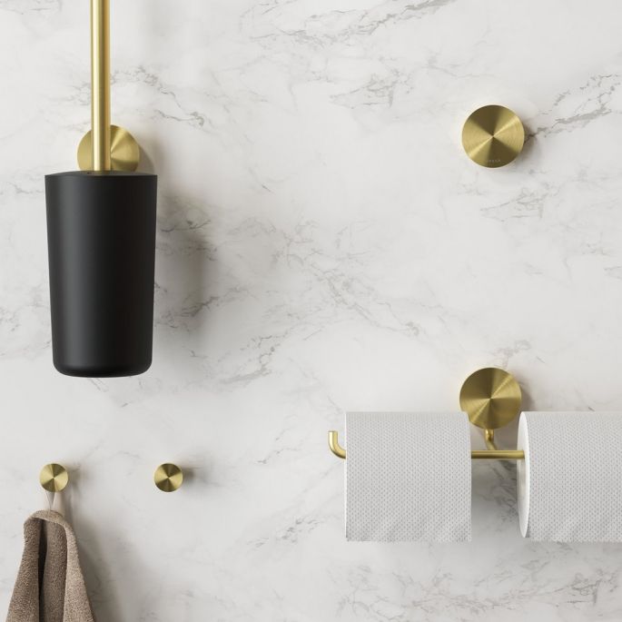 Geesa Opal Brushed Gold 917218-07 toiletrolhouder dubbel goud geborsteld