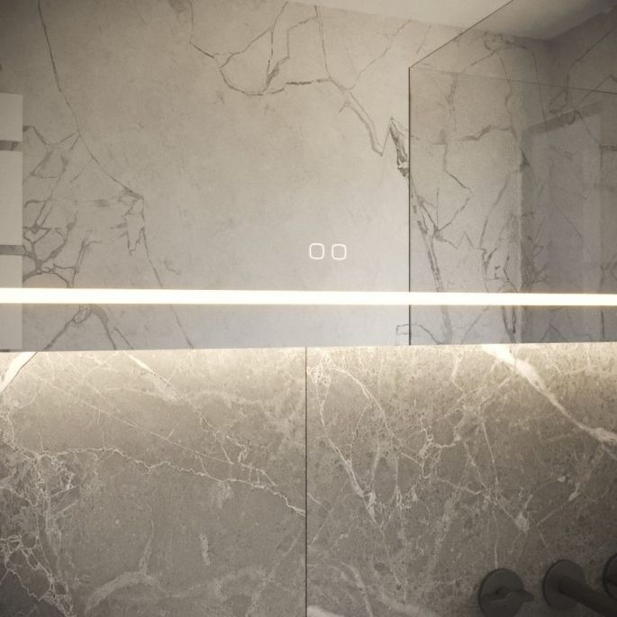 Phantom Mirrors Serie 001 001.140.70 rechthoekige LED spiegel, 140x70 cm met directe en indirecte led rondom