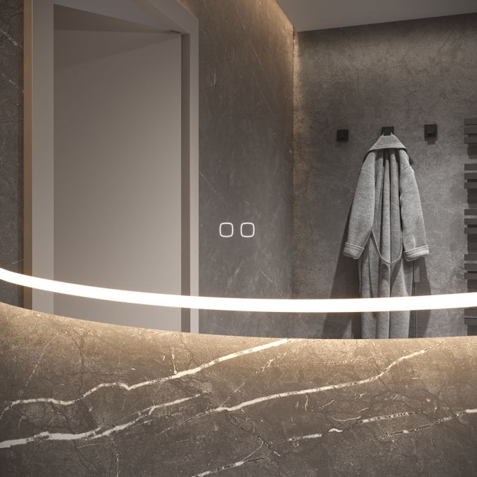Phantom Mirrors Serie 010 010.140.75 organische LED spiegel, 140x75 cm met directe en indirecte led rondom