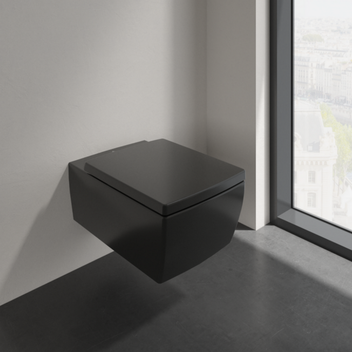 Villeroy en Boch Memento 2.0 8M24S1S5 toiletzitting met deksel Ebony
