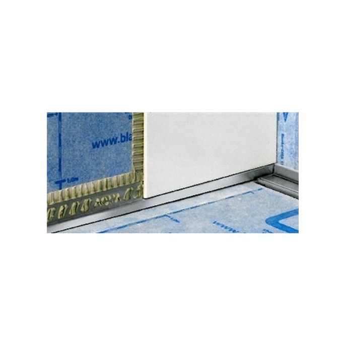 Blanke Aqua Keil Wand 8402840125L afsluitprofiel 2000x12,5x40mm links RVS verchroomd