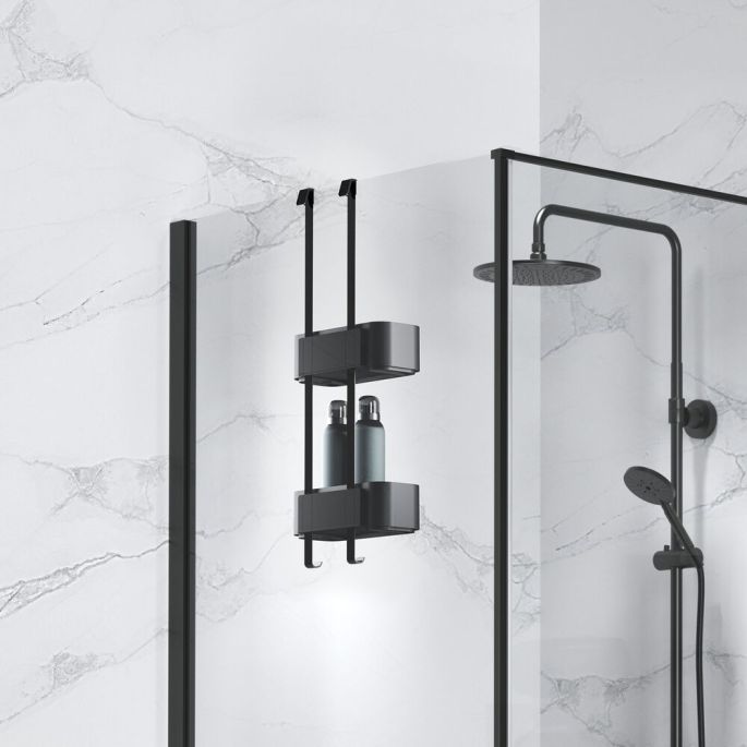 Geesa Rahmen 918902-06-06 Hängende Duschablage 25 cm schwarz