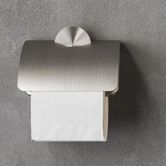 Geesa Opal Brushed Stainless Steel 917208-05 toiletrolhouder met klep RVS geborsteld