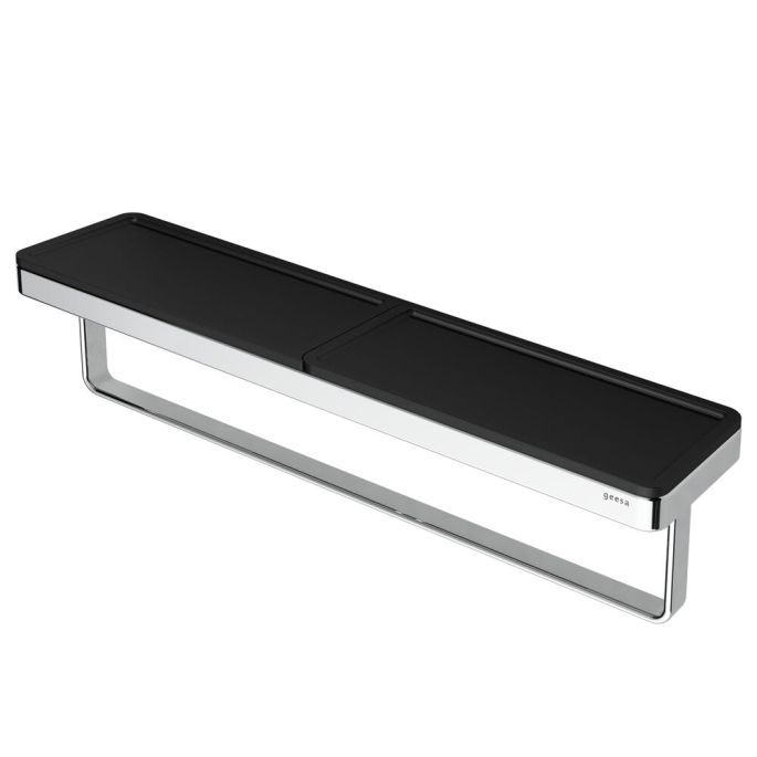 Geesa Frame 918853-02-06-420 handdoekrek met planchet chroom/ zwart