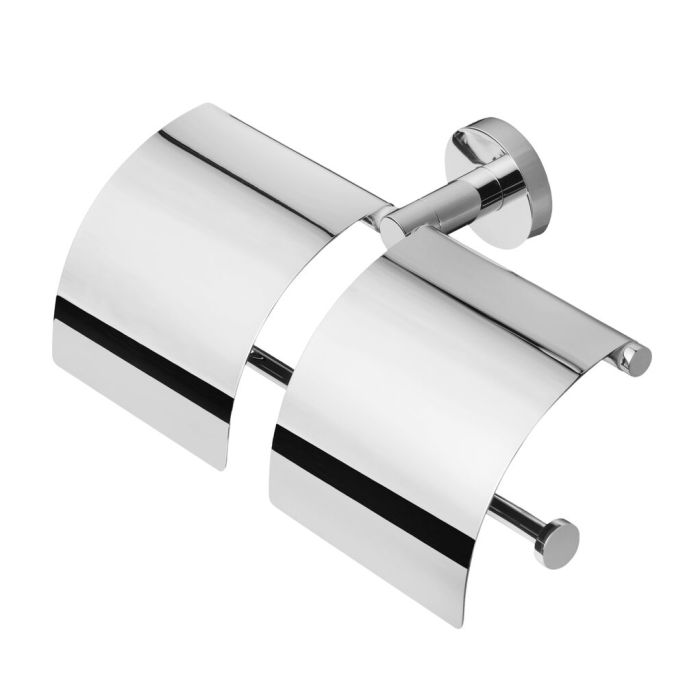 Geesa Hotel 91148 toiletrolhouder met klep dubbel chroom