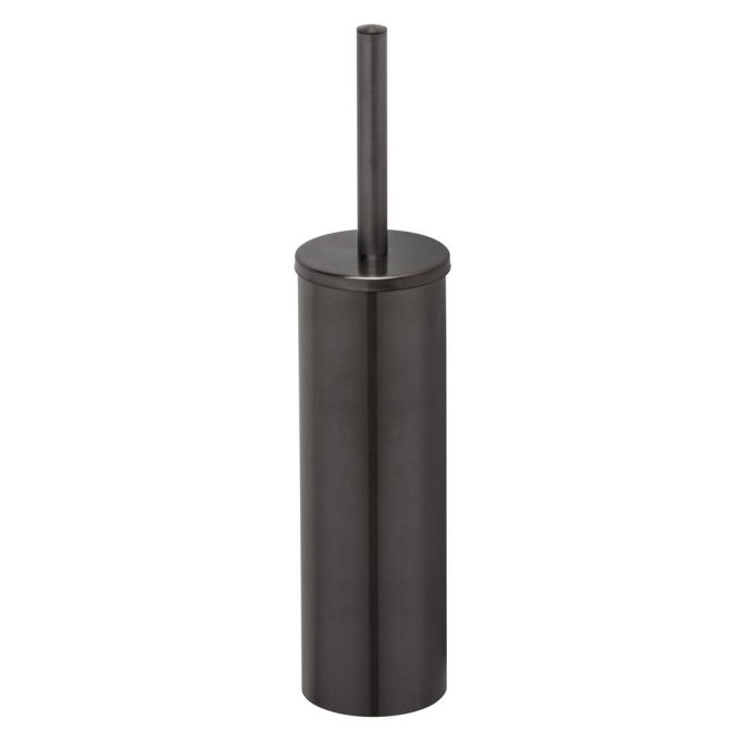 Geesa Nemox Brushed Metal Black 916511-09 toiletborstelhouder (witte borstelkop) zwart metaal geborsteld