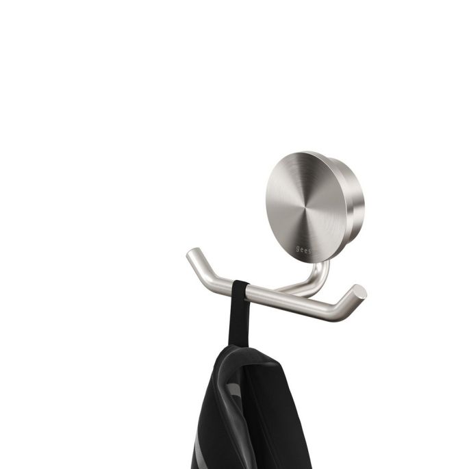 Geesa Opal Brushed Stainless Steel 917215-05 handdoekhaak dubbel RVS geborsteld