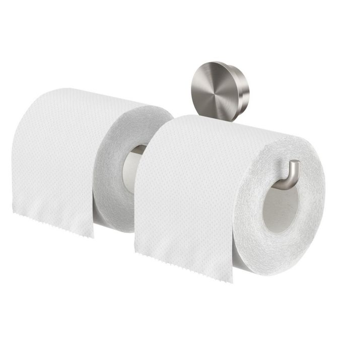 Geesa Opal Brushed Stainless Steel 917218-05 toiletrolhouder dubbel RVS geborsteld