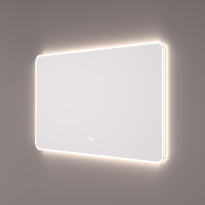 Hipp Design SPV 16010 KW spiegel met afgeronde hoeken en met directe en indirecte LED verlichting rondom 80x70x3cm