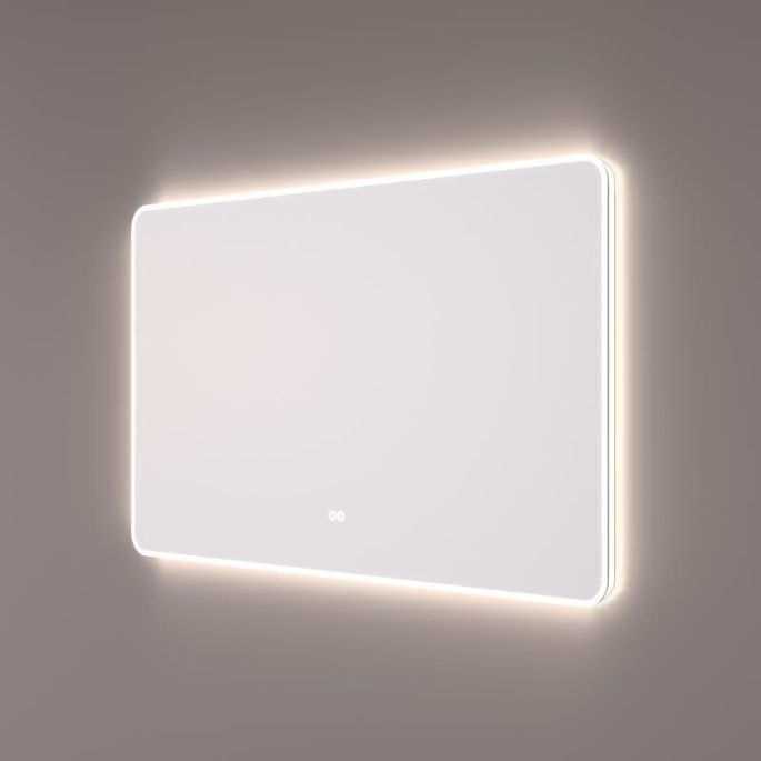 Hipp Design SPV 16030 KW spiegel met afgeronde hoeken en met directe en indirecte LED verlichting rondom 120x70x3cm