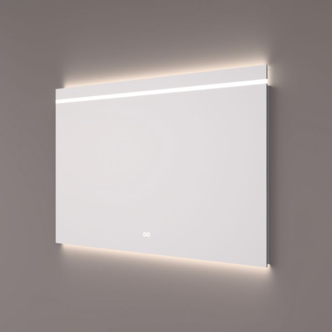 Hipp Design SPV 4530 KW spiegel met horizontale LED streep en indirecte verlichting boven en onder 120x70x3cm