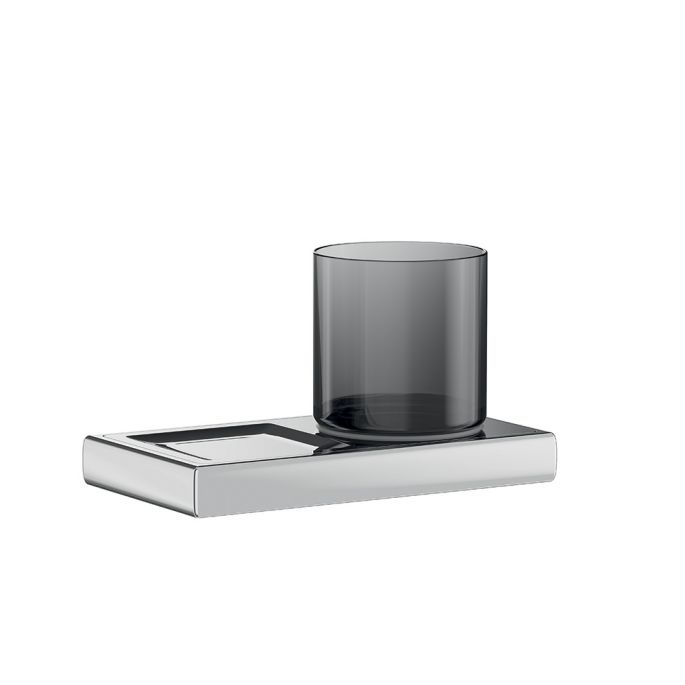 Inda Claire A7110ZCR04 bekerhouder met zeepschaal chroom/ fumé glas