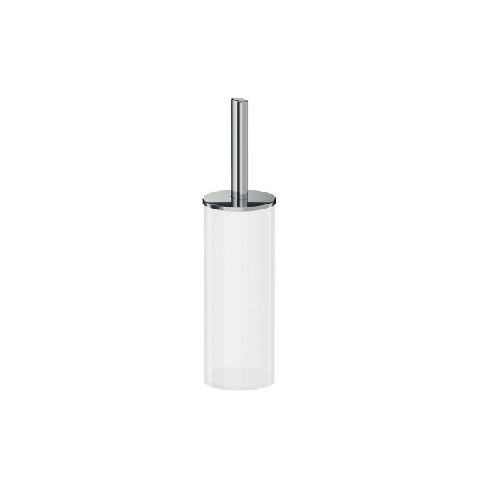 Inda Claire A7114ACR21 toilet brush holder with glass bowl chrome/satinized glass