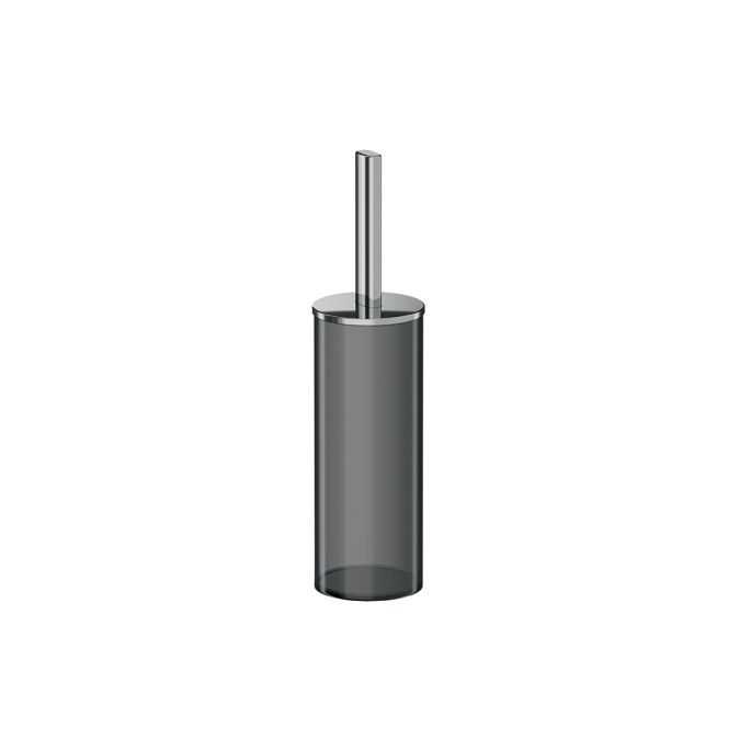 Inda Claire A7114BCR04 toiletborstelhouder met gerookt schaaltje chroom/ fumé glas