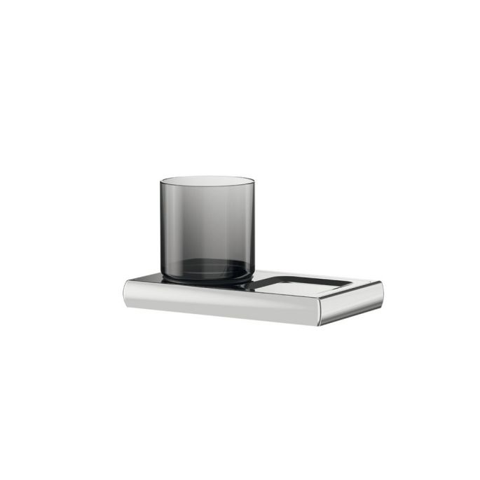 Inda Claire A7178BAC21 glashouder met zeepschaal geborsteld nikkel/ gesatineerd glas