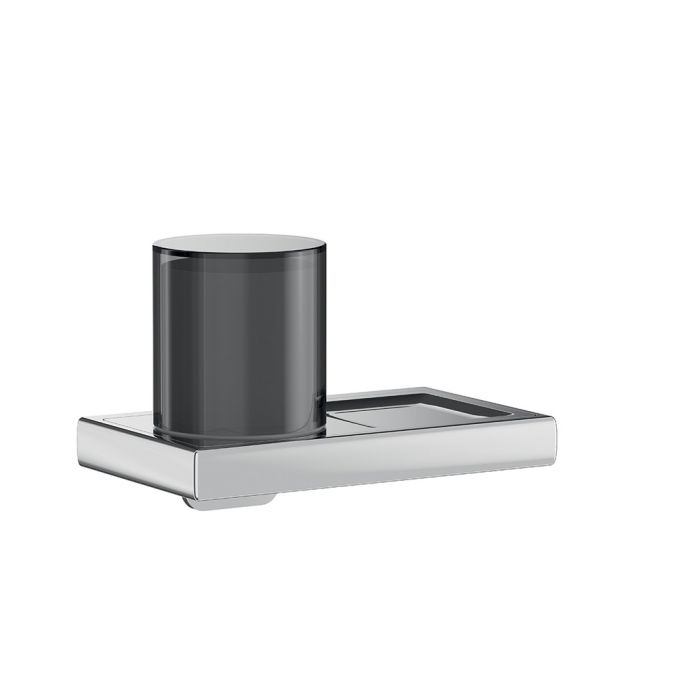 Inda Claire A7178DAC04 zeepdispenser met hendel geborsteld nikkel/ fumé glas