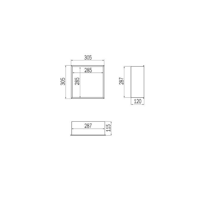 Inda MY Secret A80100VS inbouwnis 305x305mm mat visone