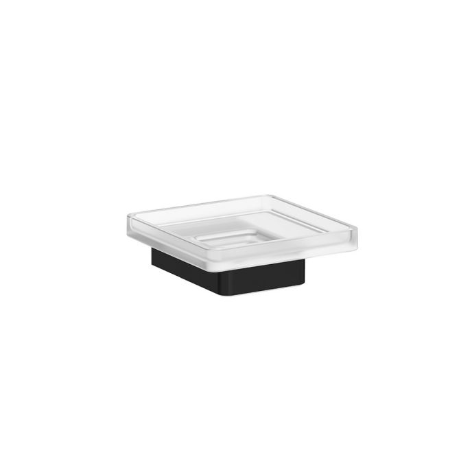 Inda Indissima A88110NE04 zeephouder met glazen schaaltje mat zwart/ fumé glas