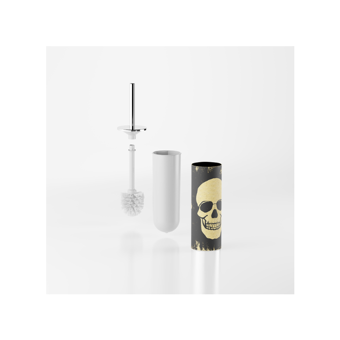 Inda MY Art Skull AV014BCR04Y toiletborstelgarnituur chroom