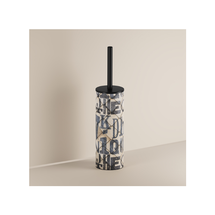 Inda MY Art Typo AV014BNE10Y toiletborstelgarnituur mat zwart