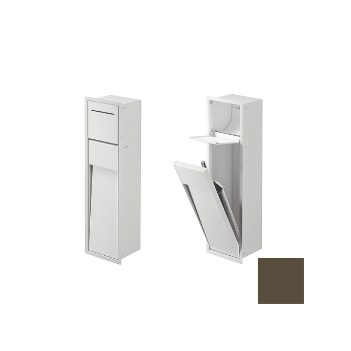Inda MY Secret A8085ABN inbouwnis met toiletrolhouder en toiletborstelgarnituur 190x660mm mat bruno