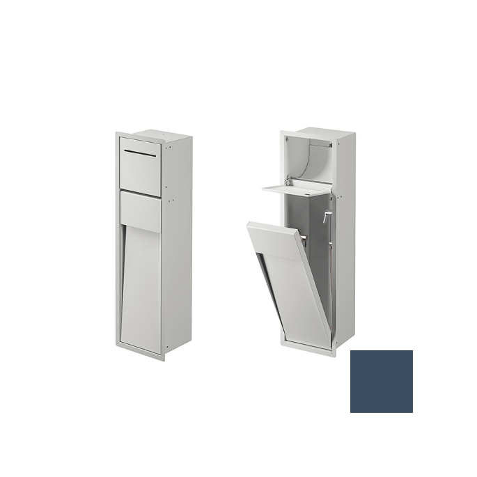 Inda MY Secret A8085BBD inbouwnis met toiletrolhouder en hygiënische douche190x660mm mat blu denim