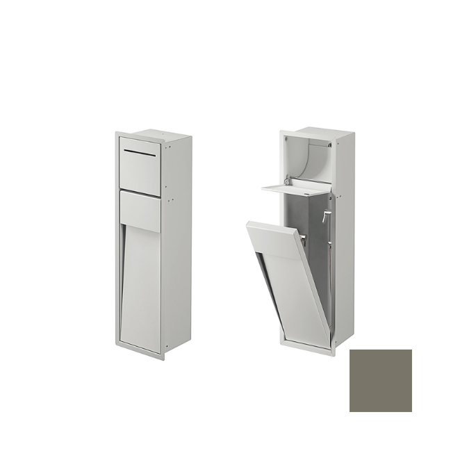 Inda MY Secret A8085BCX Einbaunische mit Toilettenpapierhalter und hygienischer Dusche190x660mm matt creta