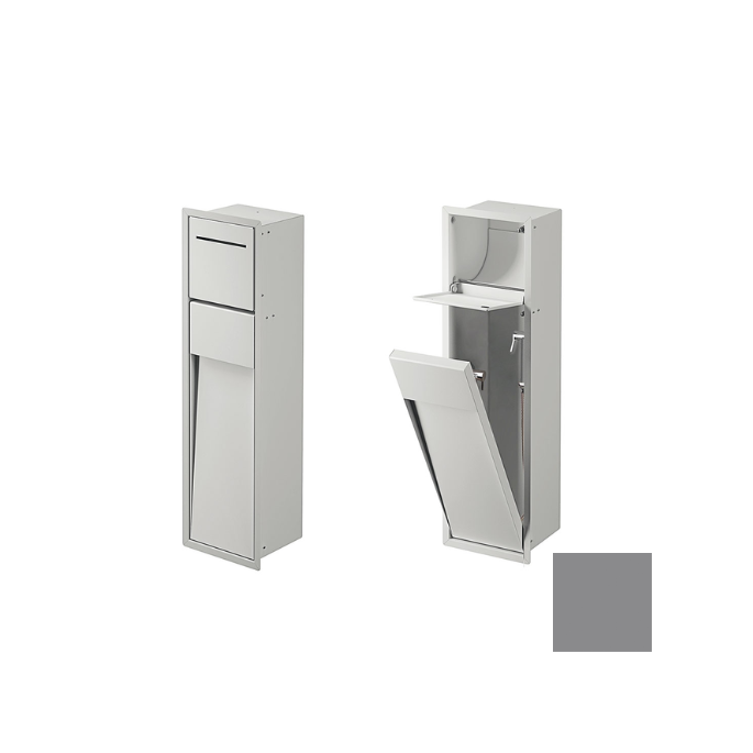Inda MY Secret A8085BTN inbouwnis met toiletrolhouder en hygiënische douche190x660mm mat titanio