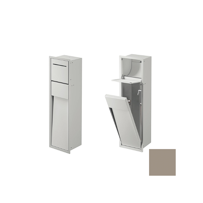 Inda MY Secret A8085BVS inbouwnis met toiletrolhouder en hygiënische douche190x660mm mat visone