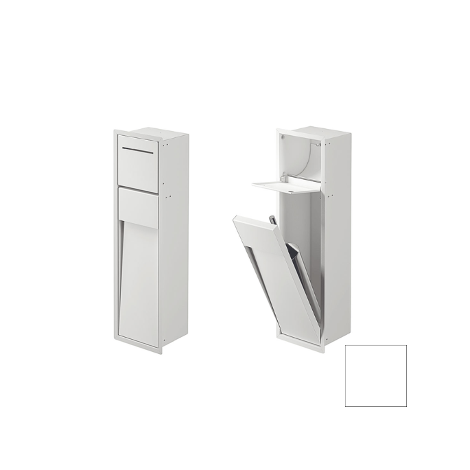 Inda MY Secret A8085BWM inbouwnis met toiletrolhouder en hygiënische douche190x660mm mat wit