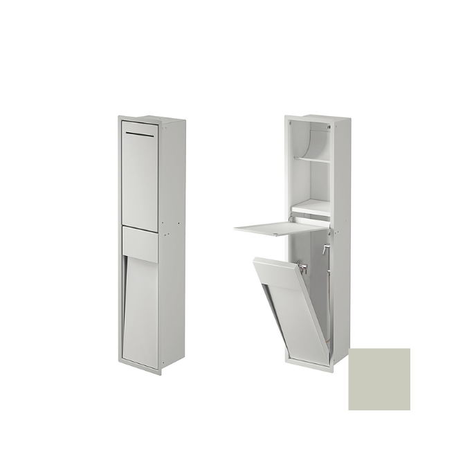 Inda MY Secret A8085DCE inbouwnis met toiletrolhouder en hygiënische douche 190x860mm mat cemento