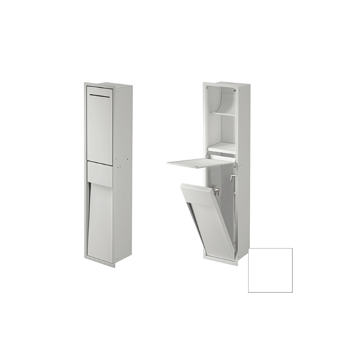 Inda MY Secret A8085DWM inbouwnis met toiletrolhouder en hygiënische douche 190x860mm mat wit