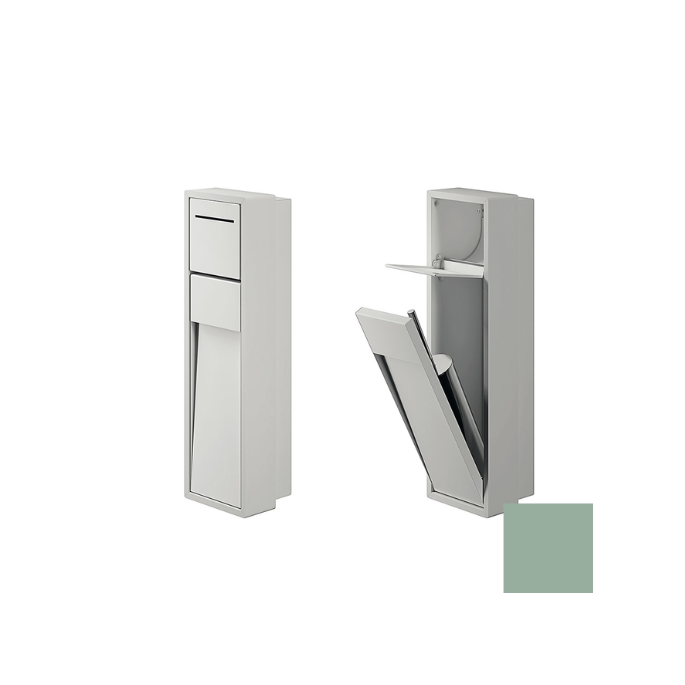 Inda MY Secret A8086AGD inbouwnis met toiletrolhouder en toiletborstelgarnituur 190x660mm mat giada