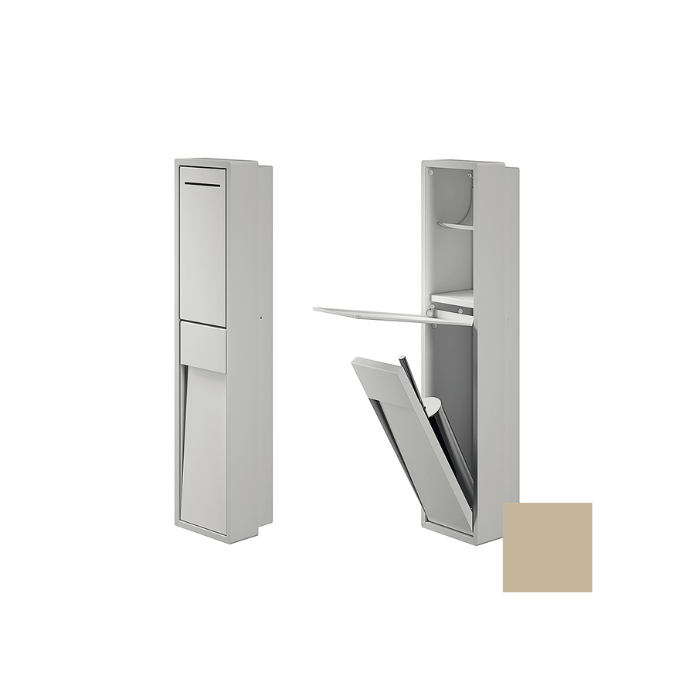 Inda MY Secret A8086CTL inbouwnis met toiletrolhouder en toiletborstelgarnituur 190x860mm mat terra di luna