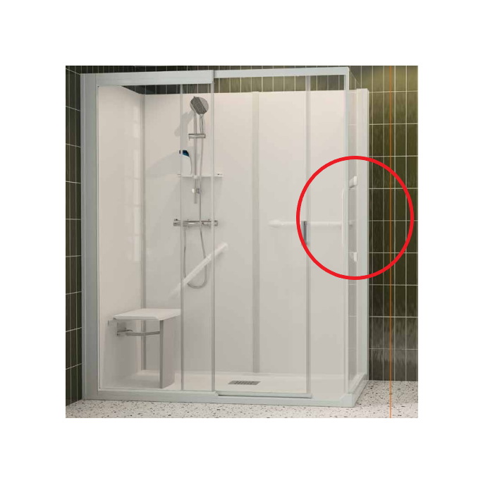 Kinedo Kine Magic KINBARRE08 shower handle for glass wall white (OUTLET)