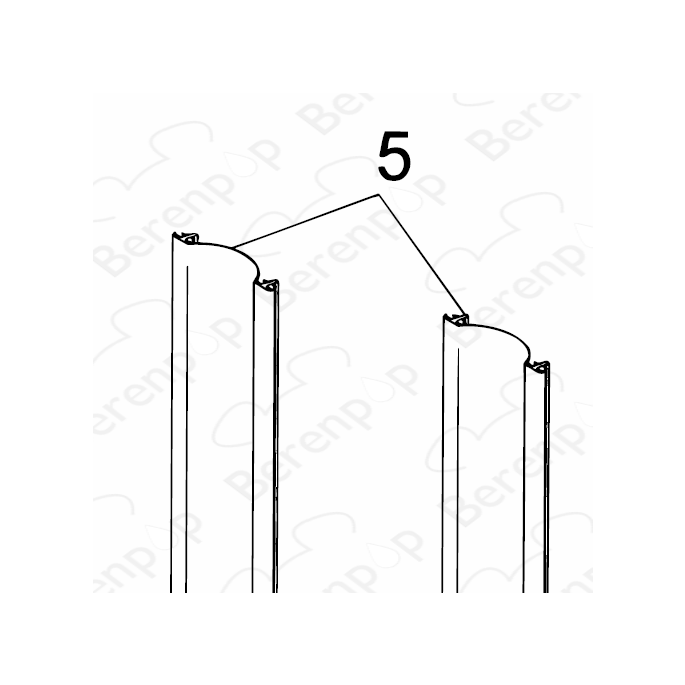 HSK Favorit / Prima E60077 Vertikaldichtung (pro Stück) für 2-teilige oder 3-teilige Wannenfaltwand, weiß