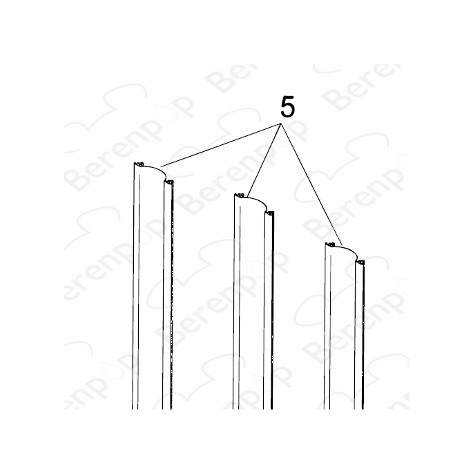 HSK Favorit / Prima E60077 Vertikaldichtung (pro Stück) für 2-teilige oder 3-teilige Wannenfaltwand, weiß