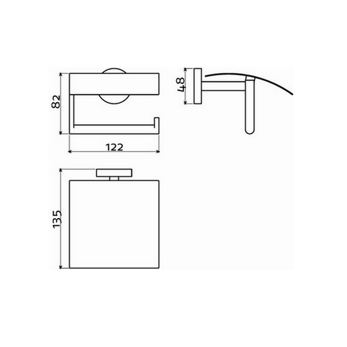 Clou Flat CL0902033 toiletrolhouder met klep chroom
