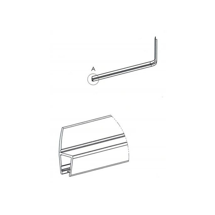 Exa-Lent Universal monsterstukje doucherubber type DS43 - 2cm lengte en geschikt voor glasdikte 5mm - 1 flapje