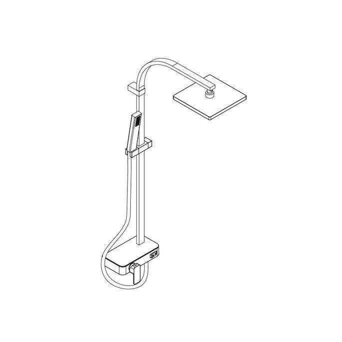 HSK AquaSwitch RS 500 Mix rechteckig 1001840 Duschset mit Mischbatterie chrom