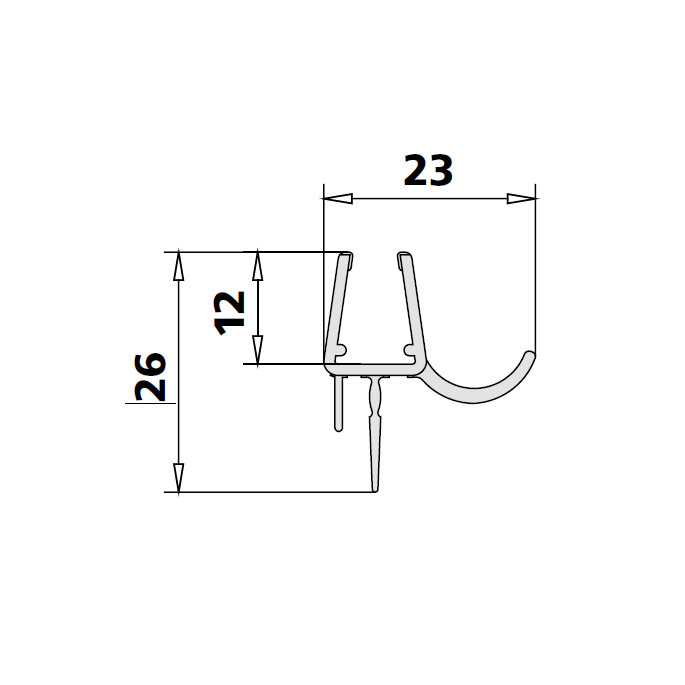 Kermi 2534049 spatwaterdichting 1 x 98,5cm - 6mm