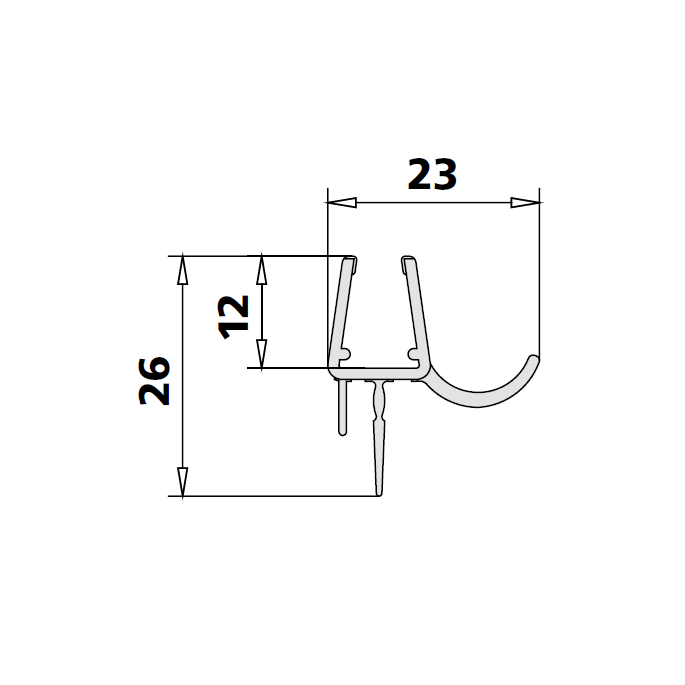 Kermi 2534050 set spatwaterdichtingen 2 x 98,5cm - 6mm