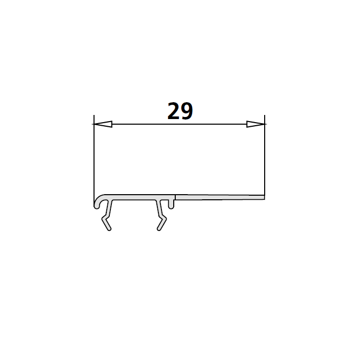 Kermi 2534973 glasafdichting verticaal links 200cm