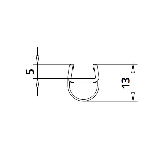 Kermi 6031696 glasafdichting verticaal 200cm