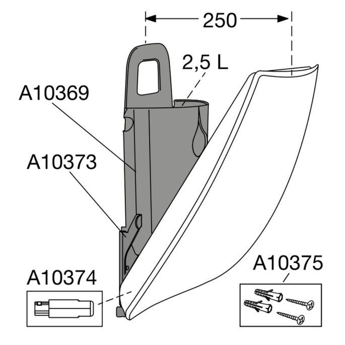 Pressalit 1090000 Wandabfalleimer, soft open, Magnetverschluss weiß