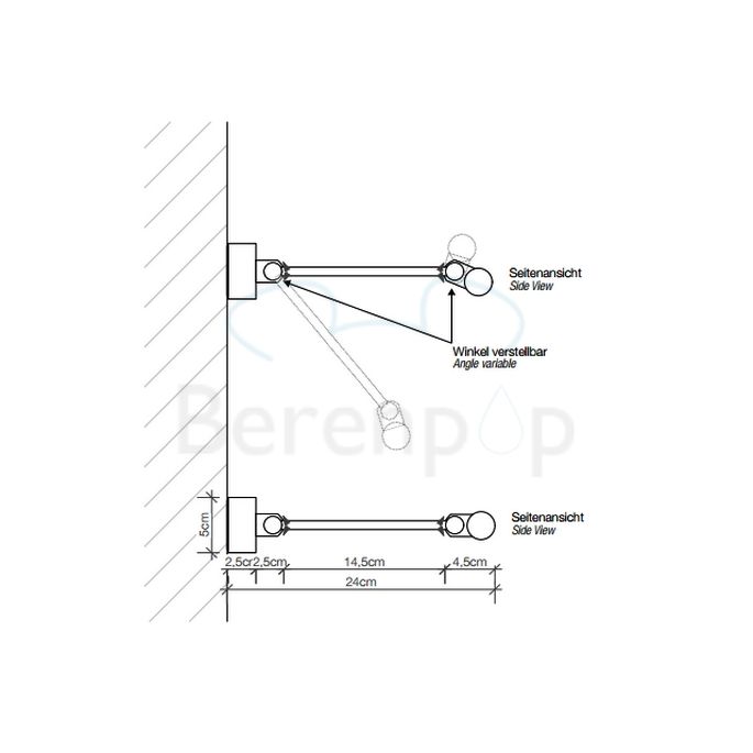 Decor Walther 0317603 DIM 40 Wandleuchte 40cm nickel gebürstet