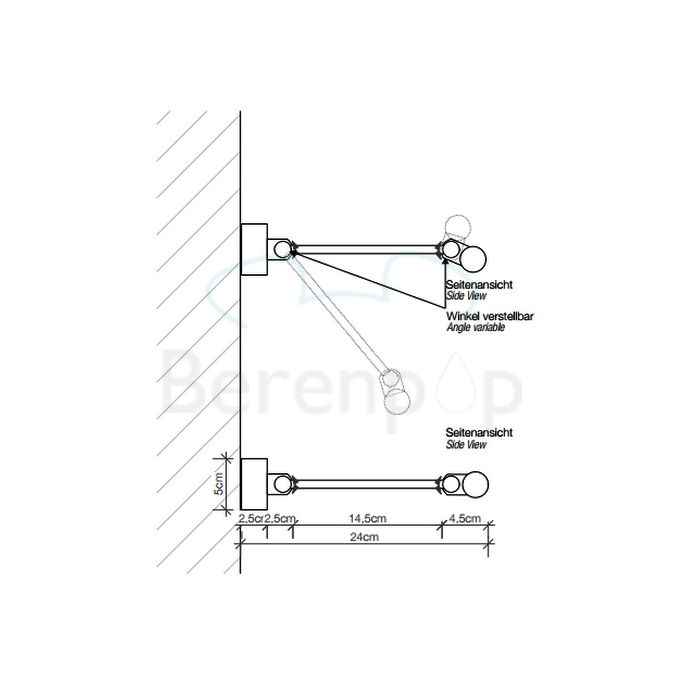 Decor Walther 0317700 DIM 60 wandlamp 60cm chroom