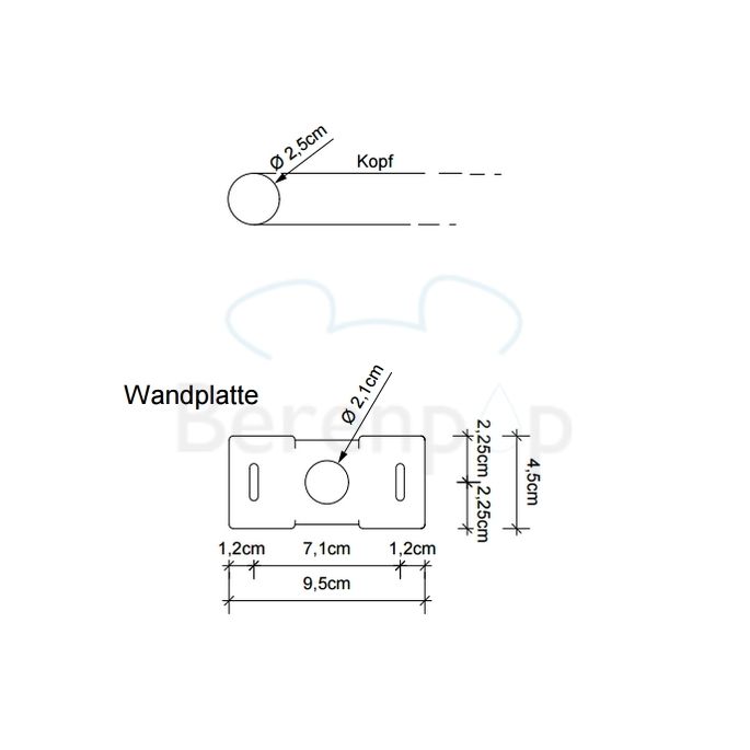 Decor Walther 0317603 DIM 40 Wandleuchte 40cm nickel gebürstet