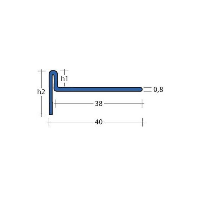 Blanke Aqua Keil 754280B100R afschotprofiel douchevloer 980x10x24 rechts RVS geborsteld